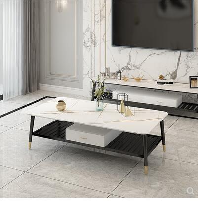 Italian Style Simple Rock Board TV Cabinet Combination Light Luxury Modern Living Room Coffee Table Nordic Tea Table