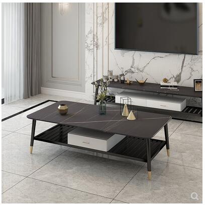 Italian Style Simple Rock Board TV Cabinet Combination Light Luxury Modern Living Room Coffee Table Nordic Tea Table