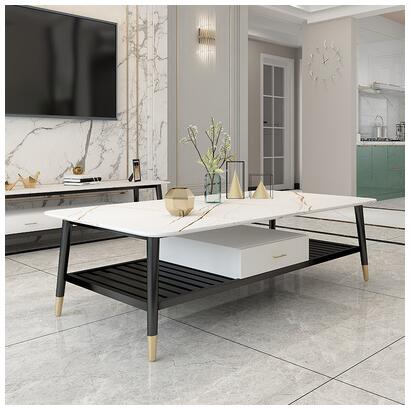 Italian Style Simple Rock Board TV Cabinet Combination Light Luxury Modern Living Room Coffee Table Nordic Tea Table