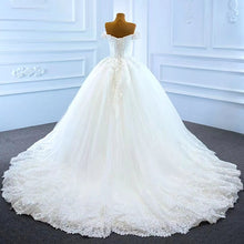 将图片加载到图库查看器，J66712 Elegant Sweetheart Princess Wedding Dresses 2020 Appliques Ball Gowns Short Sleeve Off The Shoulder
