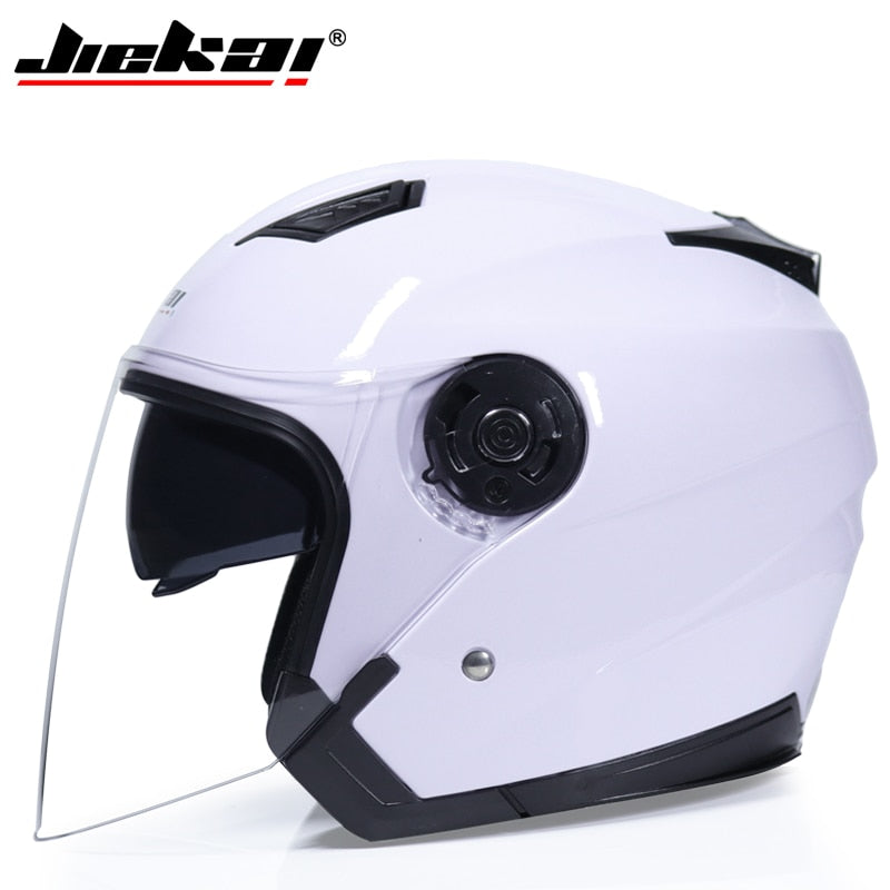 JIEKAI Motorcycle Helmets Electric Bicycle Helmet Open Face Dual Lens Visors Men Women Summer Scooter Motorbike Moto Bike Helmet