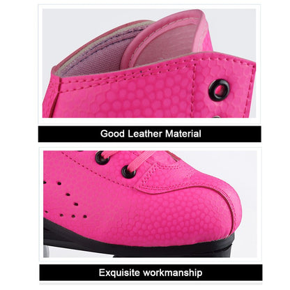 JK Adult PU Leather Quad Roller Skates Double Line Skates Two Line Skating Shoes Patines PU Flash or no Flash Wheels
