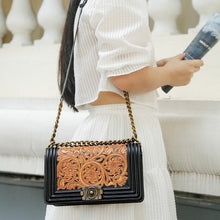Load image into Gallery viewer, JOJUJOS Genuine Leather Crossbody Bag Female Bag Messenger Bag Vintage Carved Flower Purses and Handbags Luxury Designer Bags
