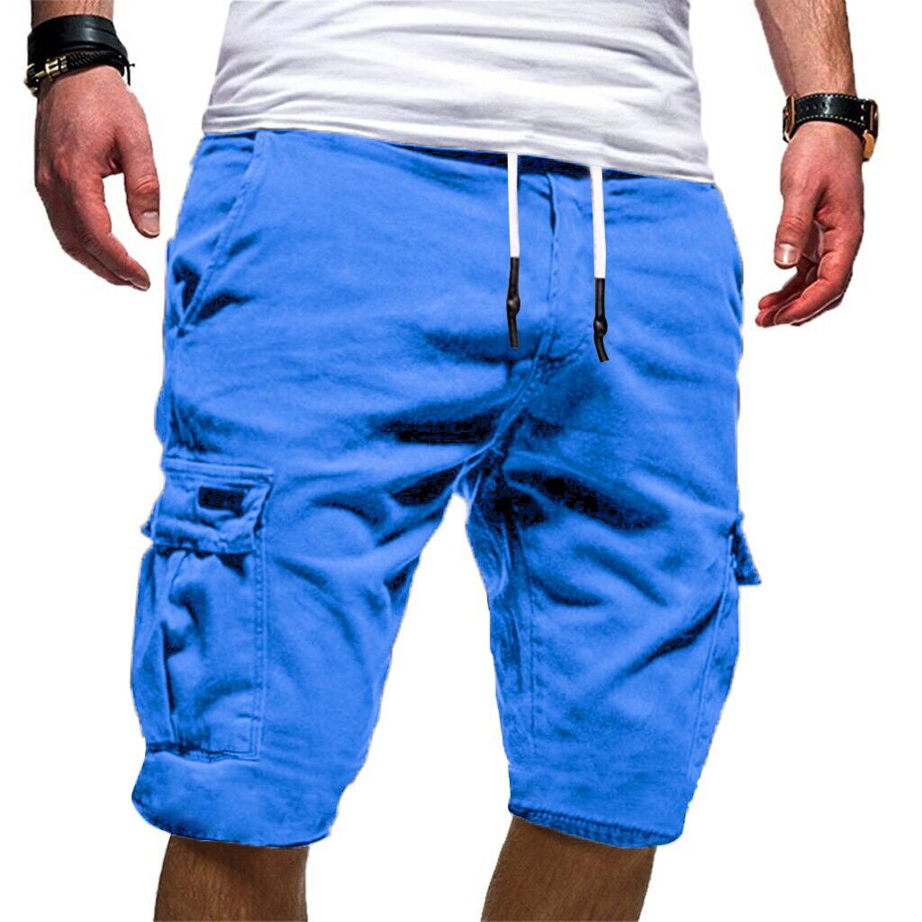 Jaycosin Men's Military Cargo Shorts New Solid Tactical Shorts Men Cotton Loose Work Casual Short Pants Drawstring Pantalones