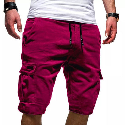 Jaycosin Men's Military Cargo Shorts New Solid Tactical Shorts Men Cotton Loose Work Casual Short Pants Drawstring Pantalones