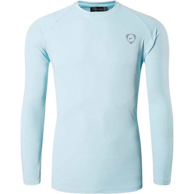 Jeansian Men's UPF 50+ UV Sun Protection Outdoor Long Sleeve Tee Shirt Tshirt T-Shirt Beach Summer LA245 White