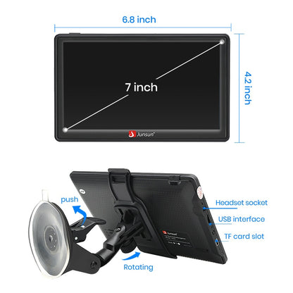 Junsun D100 GPS 7" HD Car GPS Navigation FM Bluetooth AVIN Navitel latest Europe Map Sat nav Truck GPS Navigators Automobile