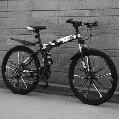 K-STAR Mountain Bike Folded Mountain Bike Children Shift Unisex Men Women Have Both Cycling Road Bicycle