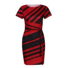 Load image into Gallery viewer, KANCOOLD dress Summer fashion Women&#39;s Working Pencil Stripe Party Casual O-Neck Mini high quality dress women 2018MA27
