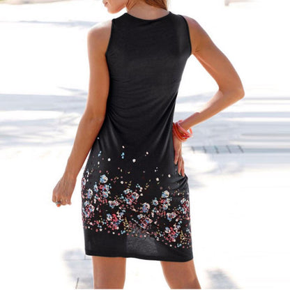 KANCOOLD Women Summer Brief Printing Sleeveless Evening Party Dress O Neck Loose Beach Vest dress women 2018jul31