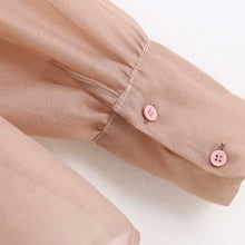 Load image into Gallery viewer, KPYTOMOA Women 2020 Fashion Semi-sheer Button-up Blouses Vintage Bow Tied Collar Long Sleeve Female Shirts Blusas Chic Tops
