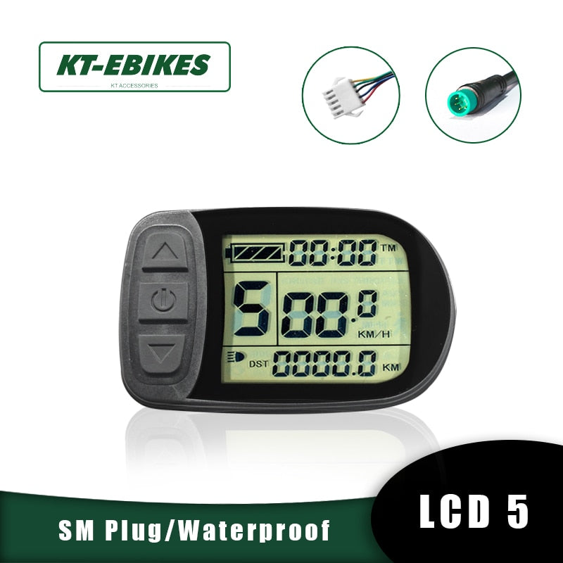 KT Ebike LCD5 Display Ebike Kunteng Intelligent Control Panel Display 24V 36V 48V For Electric Bicycle Conversion Kit