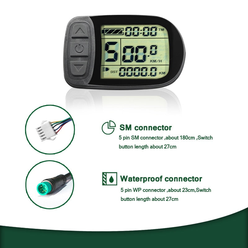 KT Ebike LCD5 Display Ebike Kunteng Intelligent Control Panel Display 24V 36V 48V For Electric Bicycle Conversion Kit