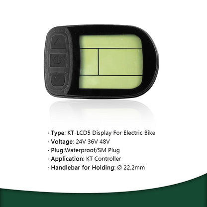 KT Ebike LCD5 Display Ebike Kunteng Intelligent Control Panel Display 24V 36V 48V For Electric Bicycle Conversion Kit