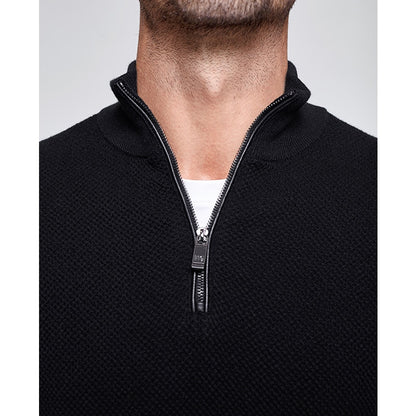 KUEGOU 100% Cotton Autumn Winter Clothing Men‘s sweater Semi-high Collar fashion Semi-placket Turtleneck Top Plus Size AZ-32007