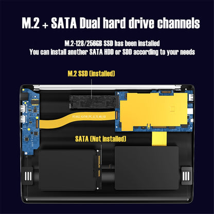 KUU KBOOK PRO 14.1 inch Intel N3450 Quad Core 6GB DDR4 RAM 256GB SSD Notebook IPS Laptop with additional Sata 2.5 port