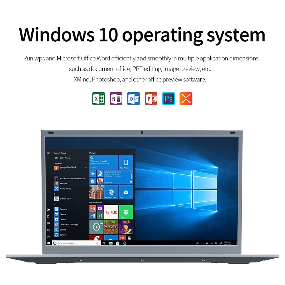 KUU XBOOK 14.1 Inch 8GB DDR4 RAM 128G 256G SSD Windows 10 Included Laptop Intel J4115 Quad Core Keyboard Student Notebook