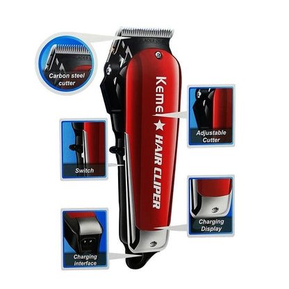 Kemei 9W Barber Powerful Hair Clipper Professional Hair Trimmer for Men Electric Cutter Hair Cutting Machine Haircut Salon Mower