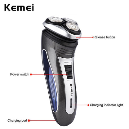 Kemei Electric Shaver Men Razor Rechargeable Beard Shaving Machine Trimmer Hair Cutter