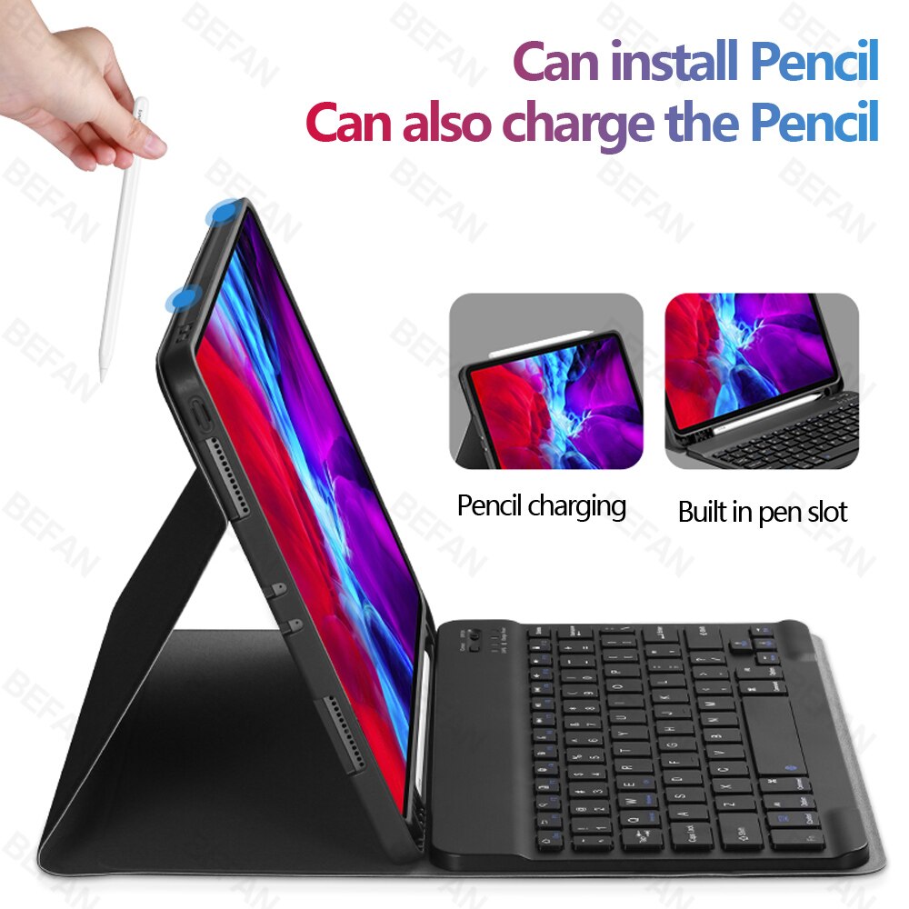 Keyboard For iPad 6th 7th 8th Generation Case 10.2 2019 Pro 11 12.9 2018 9.7 10.5 10.9 2020 Funda iPad Air 4 3 2 1 Case for iPad