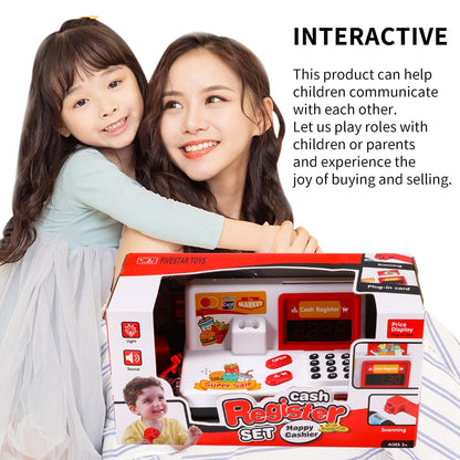 Kids Pretend Play Role Cashier Counter Machine Toys Cashier Cash Register Toy Supermarket Calculator Checkout Counter Game