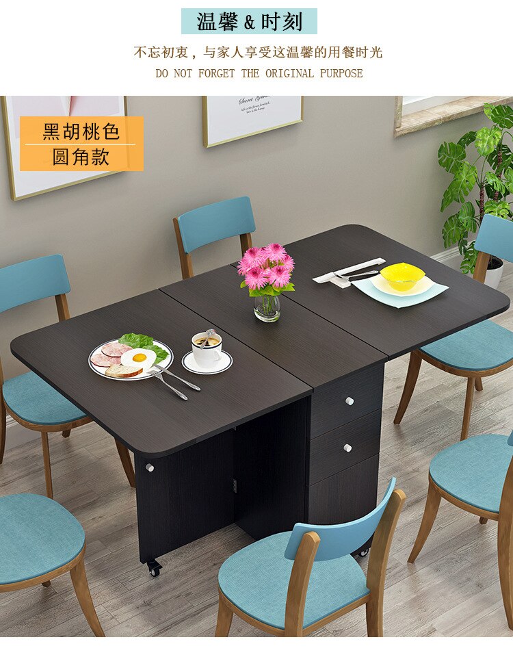 Kitchen Island Table Container House Moveable Cabinet Countertop Multifunctional Wooden Storage Cabinets with Drawers Slide