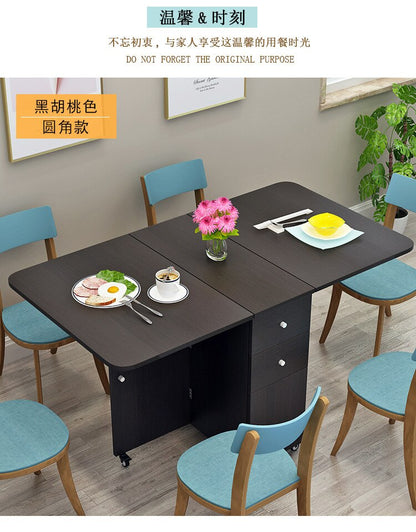 Kitchen Island Table Container House Moveable Cabinet Countertop Multifunctional Wooden Storage Cabinets with Drawers Slide