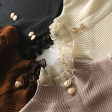 Load image into Gallery viewer, Korobov Vintage Long Sleeve Half Turtleneck Cardigans Sweaters Korean Single Breasted Basics Cardigan Japanese Sweet Sweater
