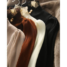 Load image into Gallery viewer, Korobov Vintage Long Sleeve Half Turtleneck Cardigans Sweaters Korean Single Breasted Basics Cardigan Japanese Sweet Sweater
