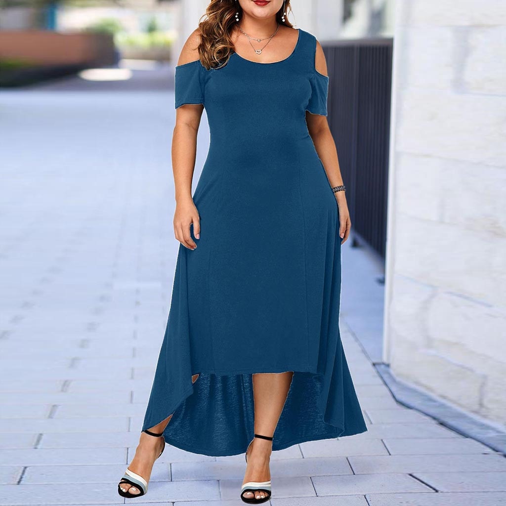 L-5XL 2019 summer Long Dress Women Large Size Loose Elegant Maxi Dress Casual Plus Size Women Clothing Party Floor Length Dress