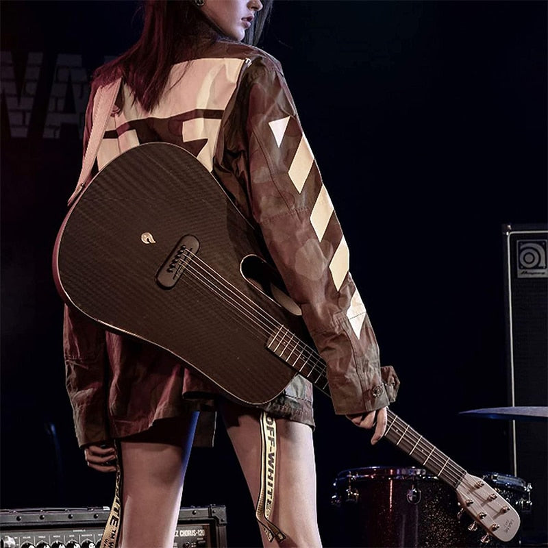 LAVA ME PRO Acoustic Electric Guitar Carbon Fiber FreeBoost 41 Inch Professional Playing Guitar With Case Pick Charging Cable