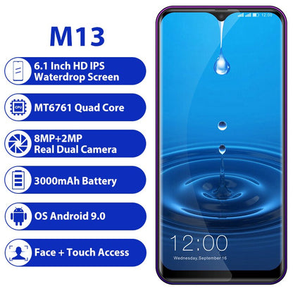 LEAGOO M13 4GB RAM 32GB ROM Mobile Phone Android 9.0 6.1" Waterdrop Screen MTK6761 Quad Core Fingerprint Face ID 4G Smartphone