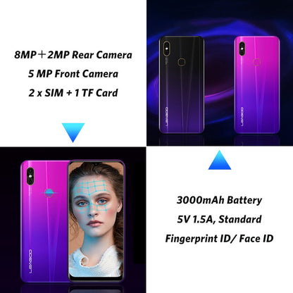 LEAGOO M13 4GB RAM 32GB ROM Mobile Phone Android 9.0 6.1" Waterdrop Screen MTK6761 Quad Core Fingerprint Face ID 4G Smartphone