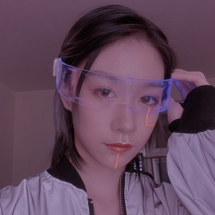 LED Luminous Glasses Electronic Visor Glasses Light Up Glasses Prop For Festival KTV Bar Party Performance Children Adult Gifts