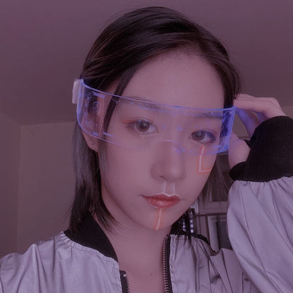 LED Luminous Glasses Electronic Visor Glasses Light Up Glasses Prop For Festival KTV Bar Party Performance Children Adult Gifts