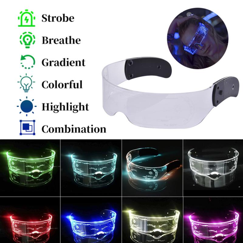 LED Luminous Glasses Electronic Visor Glasses Light Up Glasses Prop For Festival KTV Bar Party Performance Children Adult Gifts
