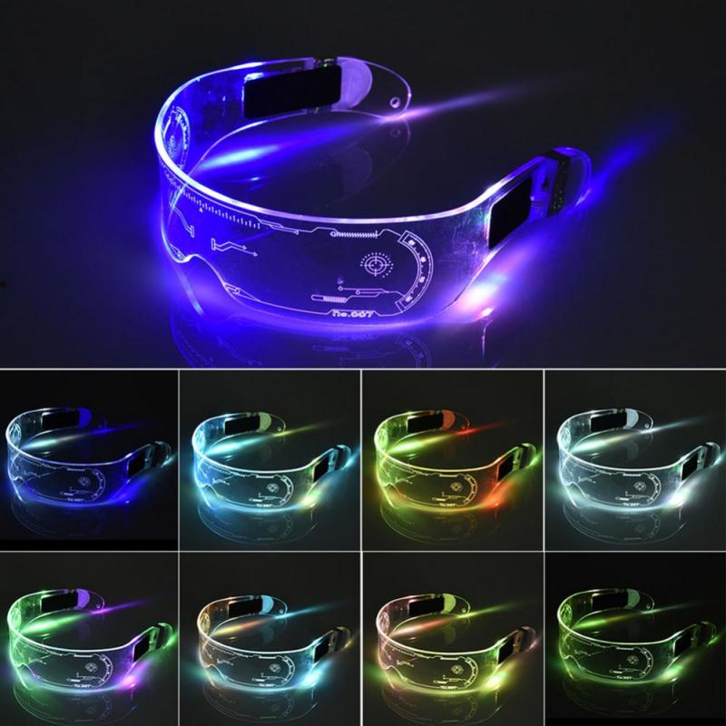 LED Luminous Glasses Electronic Visor Glasses Light Up Glasses Prop For Festival KTV Bar Party Performance Children Adult Gifts