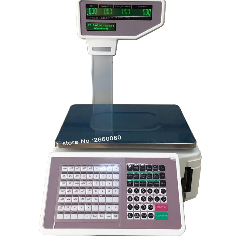 Label Printing Scale and Cash Register Scale with Thermal Label & Receipt Printer TM-A 2017 Commercial POS Retail Balance Scale