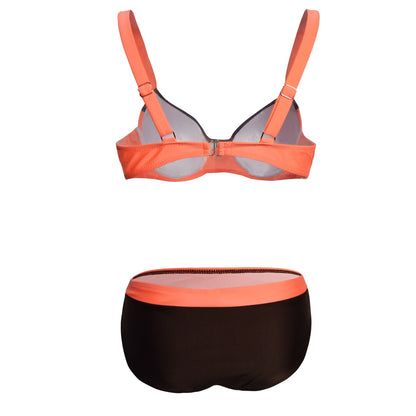 Women's Summer Fashion Push-Up Bikini Low Waist Triangle Sexy Halter Split Vest Two-Piece Beach Crystal Stitching Swimsuit