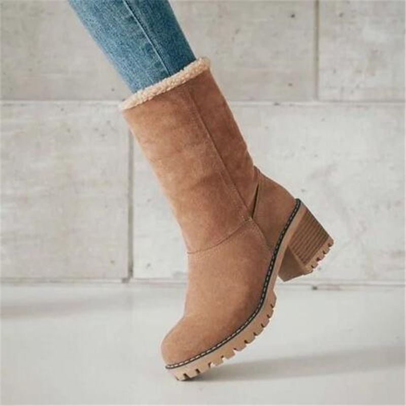 Ladies Winter Fur Warm Snow Boots Ladies Warm Ankle Boots Wool Ankle Boots Comfortable Shoes XL 40-43