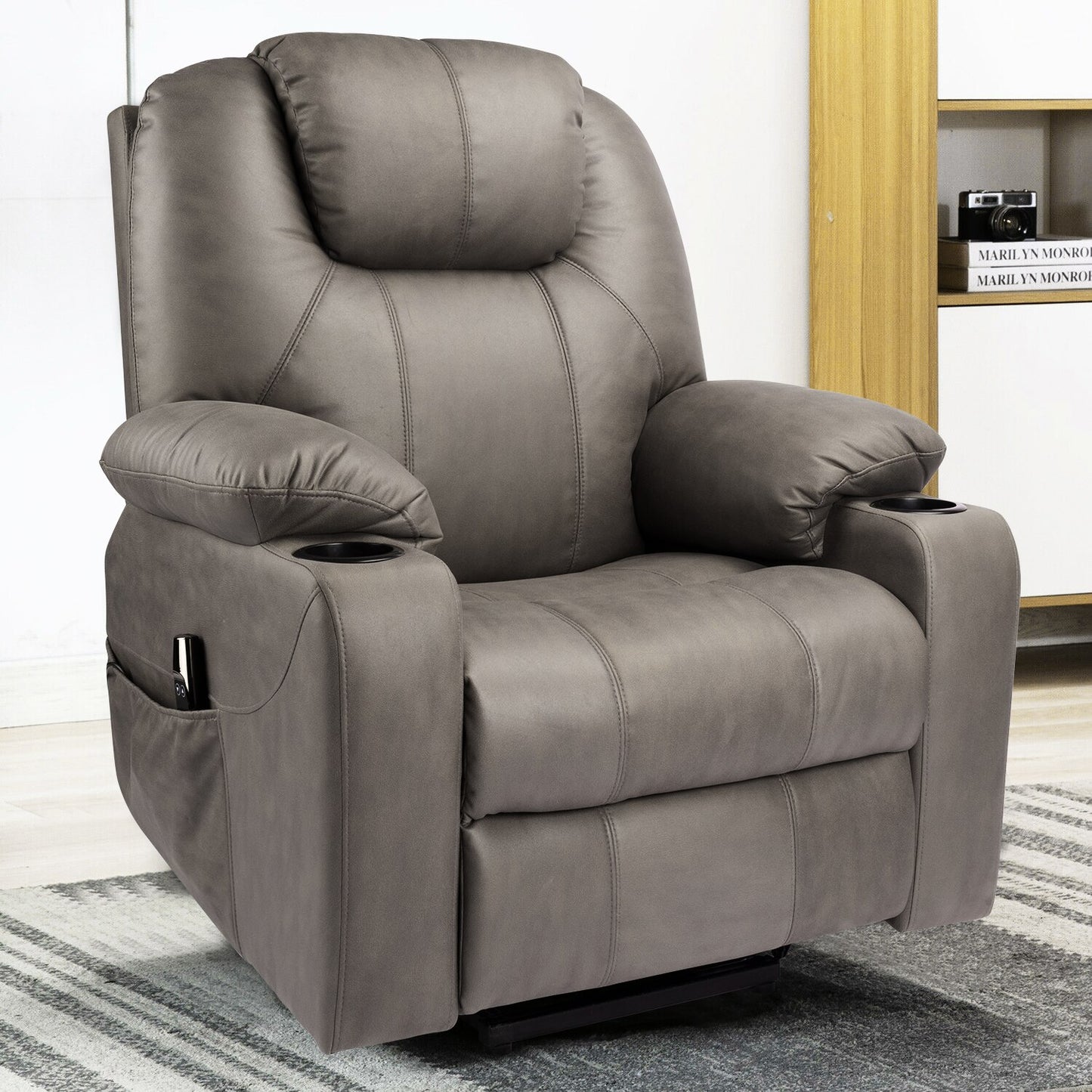 Large Power Lift Recliner Chair Electric Adjustable Backrest Footrest Leathaire Sofa TV Lounge Armchair Office Relax Chair