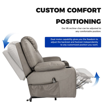 Large Power Lift Recliner Chair Electric Adjustable Backrest Footrest Leathaire Sofa TV Lounge Armchair Office Relax Chair