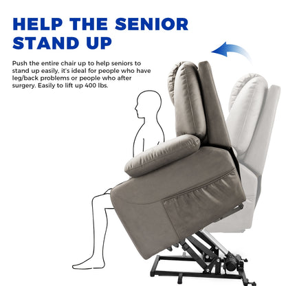 Large Power Lift Recliner Chair Electric Adjustable Backrest Footrest Leathaire Sofa TV Lounge Armchair Office Relax Chair