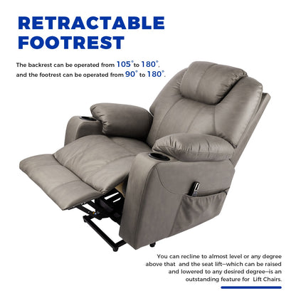 Large Power Lift Recliner Chair Electric Adjustable Backrest Footrest Leathaire Sofa TV Lounge Armchair Office Relax Chair