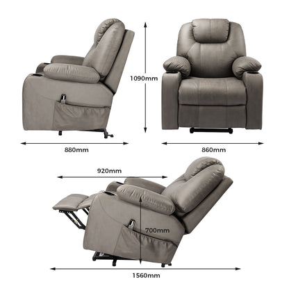 Large Power Lift Recliner Chair Electric Adjustable Backrest Footrest Leathaire Sofa TV Lounge Armchair Office Relax Chair