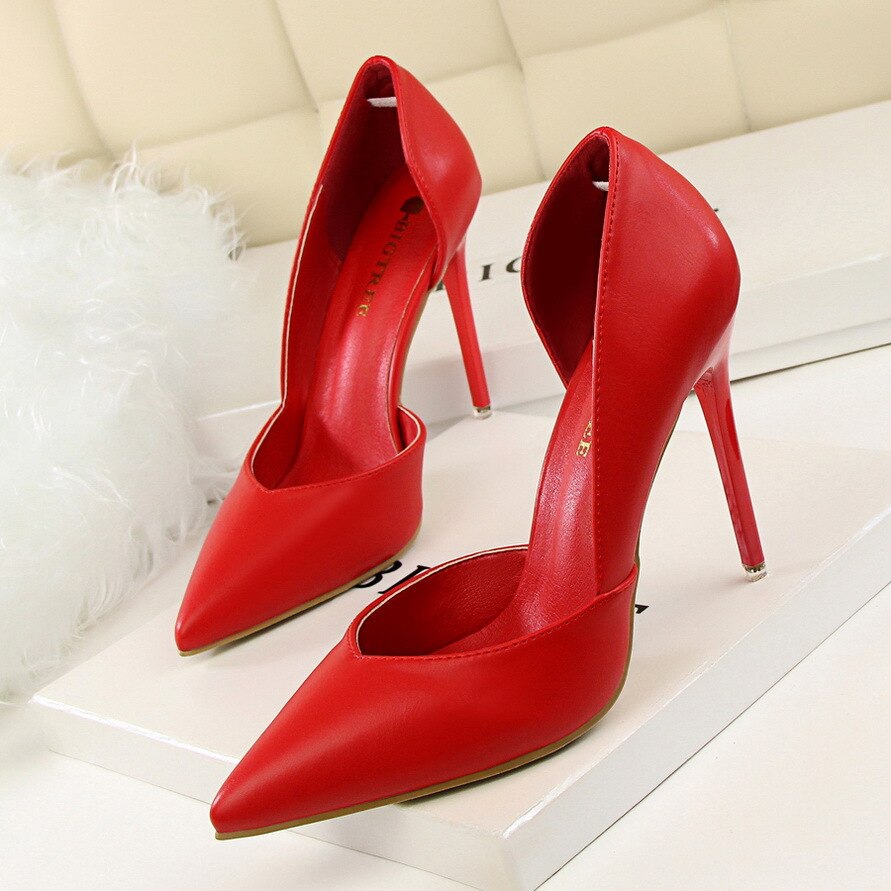 Women's Pumps Fashion High Heels Shoes Black Pink Yellow Shoes Women Bridal Wedding Shoes Ladies Heel Height 10CM