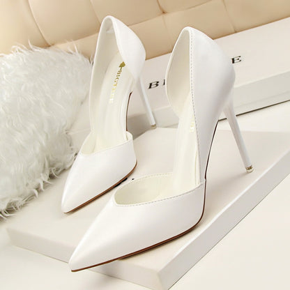 Women's Pumps Fashion High Heels Shoes Black Pink Yellow Shoes Women Bridal Wedding Shoes Ladies Heel Height 10CM