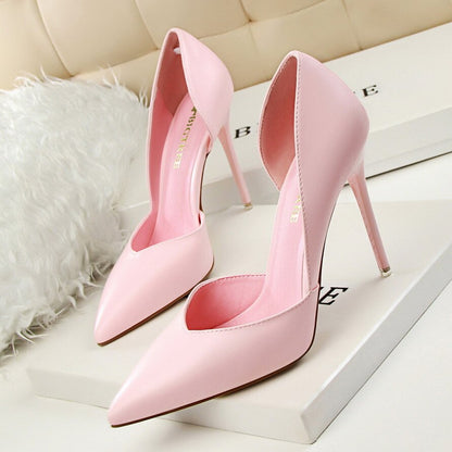 Women's Pumps Fashion High Heels Shoes Black Pink Yellow Shoes Women Bridal Wedding Shoes Ladies Heel Height 10CM