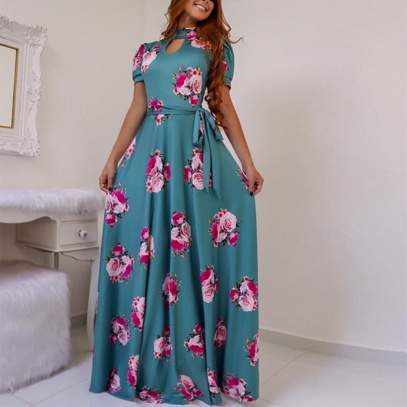 Laughido Plus Size Chiffon Maxi Dress Big Size Ukraine Swing Vestidos Dress Elegant Long Party Dress Loose Robe Women's Clothing