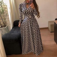 Load image into Gallery viewer, Laughido Plus Size Chiffon Maxi Dress Big Size Ukraine Swing Vestidos Dress Elegant Long Party Dress Loose Robe Women&#39;s Clothing
